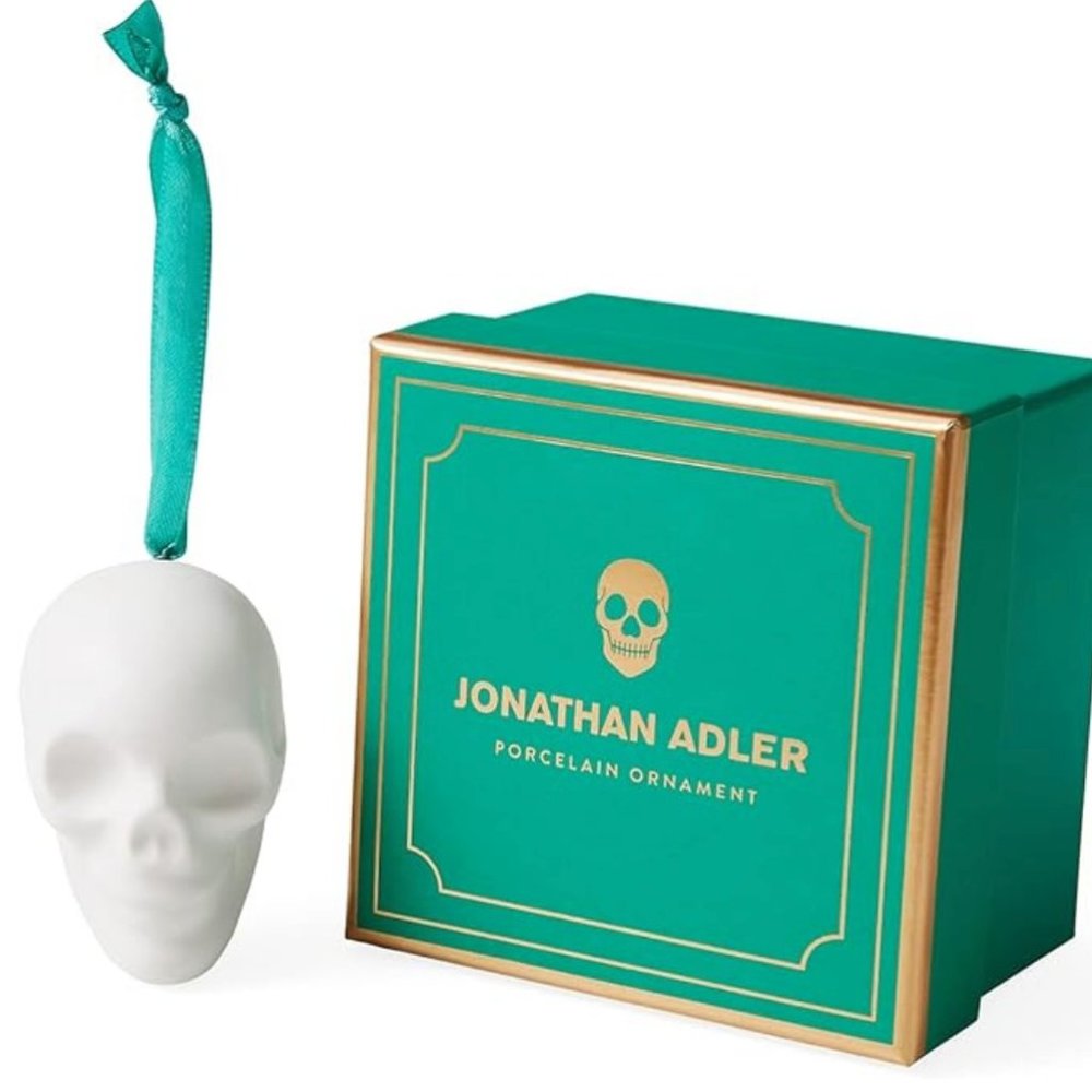 Jonathan Adler Skull Ornament, White